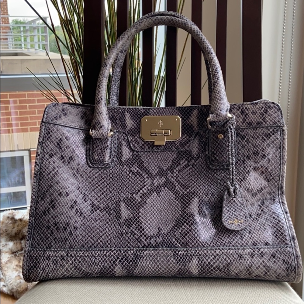 Cole Hann reptile print leather bag